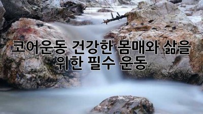 코어운동: 건강한 몸매와 삶을 위한 필수 운동